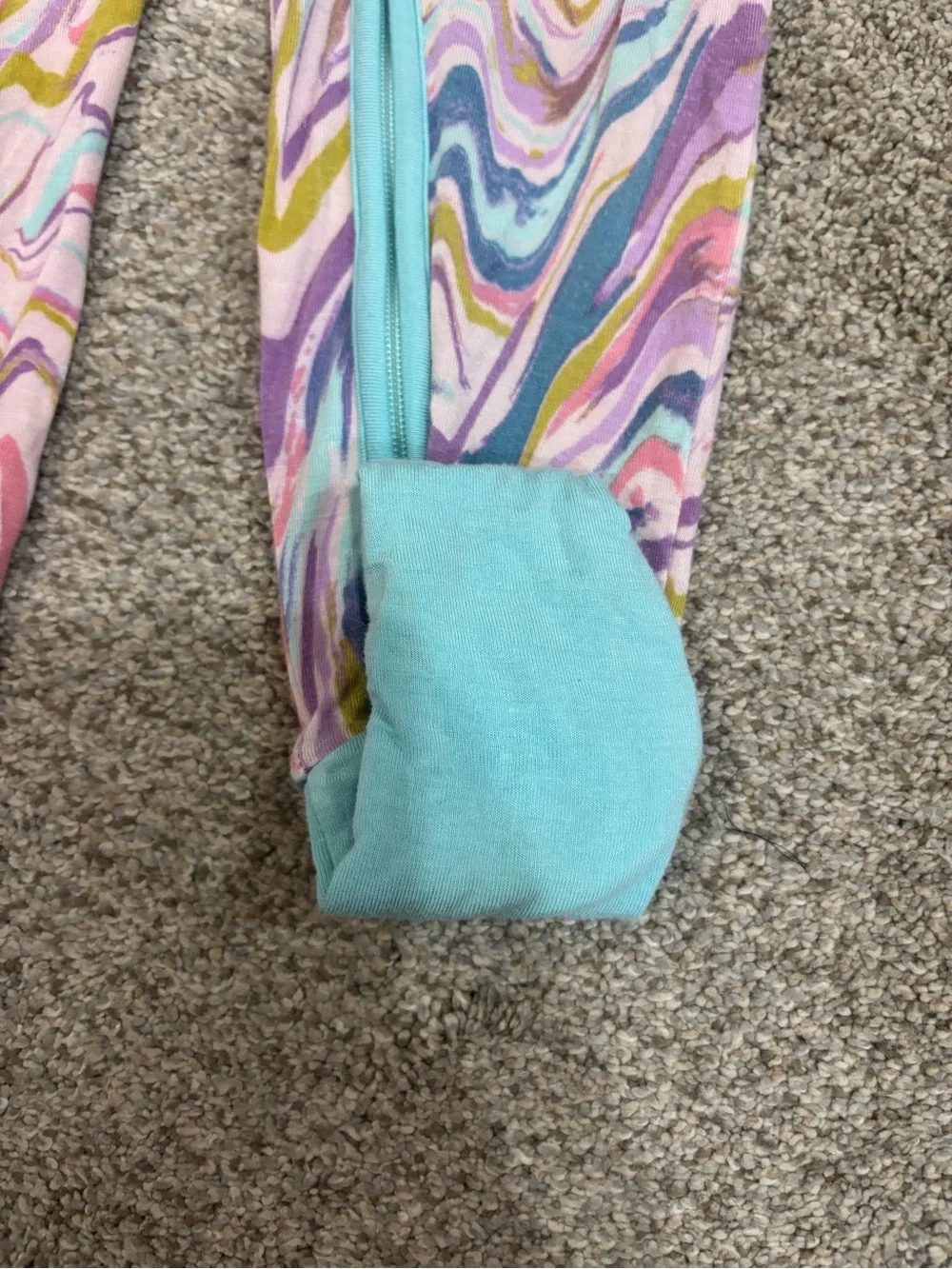 Little Sleepies Pink Marble Swirl Bamboo Viscose Zippy Size 12-18 Months